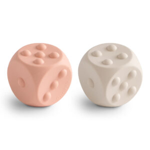 Mushie | Educatief speelgoed | Dobbelstenen | Roze/beige
